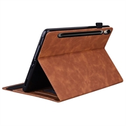 Samsung Galaxy Tab S11 Ultra Business Style Mat Flip Cover - Brun