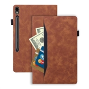 Samsung Galaxy Tab S11 Ultra Business Style Mat Flip Cover - Brun