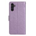 Samsung Galaxy A54 5G Butterfly Series Flip Cover med Pung - Violet