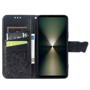 Sony Xperia 1 VI Butterfly Series Flip Cover med Pung - Sort