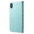 Butterfly Series iPhone XS Max Flip Cover med Pung - Cyan