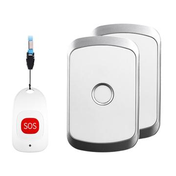 C20 Alarm til overvågning af ældre - 1 opkaldsknap, 2 modtagere - Sølv