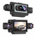 C313 4-kanals 1080p WiFi-dashcam med bagkamera - optagelse indefra og udefra - sort