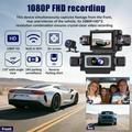 C313 4-kanals 1080p WiFi-dashcam med bagkamera - optagelse indefra og udefra - sort