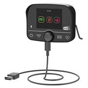 C9 DAB+ digital radiomodtager til biler - Bluetooth 5.0, berøringsskærm, USB-C, FM-sender og AUX-udgang - Sort