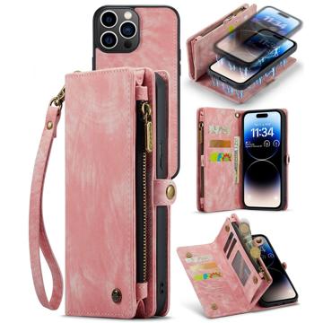 Caseme 2-i-1 Multifunktionel iPhone 14 Pro Max Pung - Pink