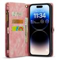 Caseme 2-i-1 Multifunktionel iPhone 14 Pro Max Pung - Pink