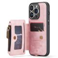 Caseme C20 Lynlåslomme iPhone 14 Pro Max Hybrid Cover - Pink