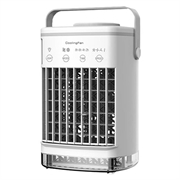 CF-006 Bærbar ventilator - USB, 4 hastigheder, timer, 700ml vandbeholder - hvid