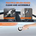 CLE-04 8-i-1 batteridrevet elektrisk rengøringsbørste med forlængerhåndtag - hvid