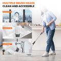 CLE-04 8-i-1 batteridrevet elektrisk rengøringsbørste med forlængerhåndtag - hvid