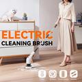 CLE-04 8-i-1 batteridrevet elektrisk rengøringsbørste med forlængerhåndtag - hvid