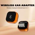 CP031-1 2-i-1 trådløs CarPlay- og Android Auto-adapter - orange / sort