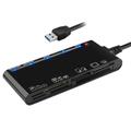CR7 USB 3.0 multifunktionel kortlæser - CF/SD/MS/TF-kort - sort