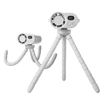 CYKE F28 mini-køleventilator med fleksible blæksprutteben - hvid