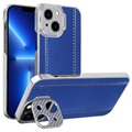 CamStand iPhone 13 Hybrid Cover - Karbonfiber - Blå
