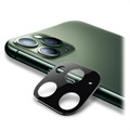 iPhone 11 Pro/11 Pro Max Kamera Linse Metal & Panserglas skærmbeskyttelse - Sort