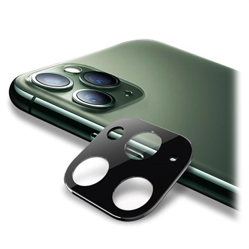 iPhone 11 Pro/11 Pro Max Kamera Linse Metal & Hærdet glas skærmbeskyttelse - Sort