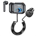 Billader / Bluetooth FM Transmitter med Mono Headset T2 - Sort