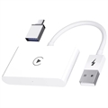 CarPlay Trådløs Adapter til iOS - USB, USB-C - Hvid