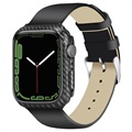Karbonfiber Tekstureret Apple Watch Series 7 Cover - 45mm - Sort