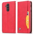 Kort Sæt Series Huawei Mate 20 Lite Flip Cover med Pung - Rød