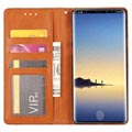Kort sæt Series Samsung Galaxy Note9 Flip Cover med Pung - Brun