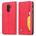 Kort sæt Series Xiaomi Pocophone F1 Flip Cover med Pung - Rød