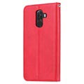 Kort sæt Series Xiaomi Pocophone F1 Flip Cover med Pung - Rød