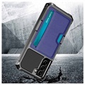 Kortholder Samsung Galaxy S21 5G Hybrid Cover - Blå