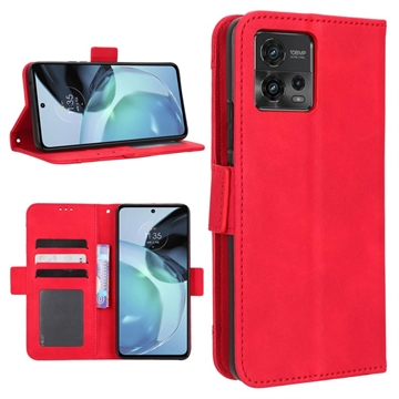 Cardholder Series Motorola Moto G72 Pung Taske - Rød