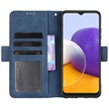 Samsung Galaxy A22 5G, Galaxy F42 5G Pung Cover med Kortholder - Blå
