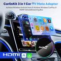 Carlinkit HD2CP Pro trådløs CarPlay- og Android Auto-adapter med HDMI-indgang - sort