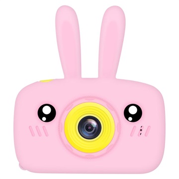 Cartoon HD Kamera til Børn med 3 Spil - 12MP - Kanin / Pink