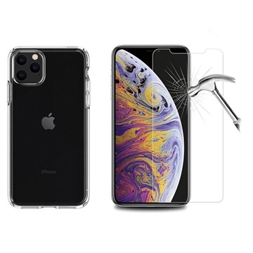 iPhone 11 Pro Max TPU Cover med 2x Skærmbeskyttelse Hærdet Glas