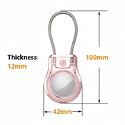 Apple AirTag/AirTag 2-etui med trådrem i rustfrit stål - gennemsigtig pink