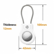Apple AirTag/AirTag 2-etui med trådrem i rustfrit stål - hvid