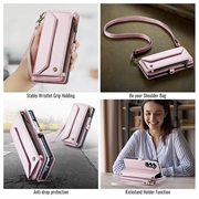 Samsung Galaxy Z Fold8 Ultra CaseMe C36 RFID Taske / Etui m. Pung - Pink
