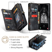 Samsung Galaxy S23 Ultra 5G Caseme 008 2-i-1 Multifunktionel Pung - Sort