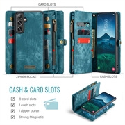 Samsung Galaxy S24 FE Caseme 008 2-i-1 Multifunktionel Pung - Blå