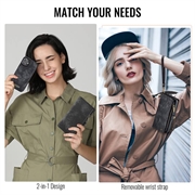 iPhone 16 Plus Caseme 008 2-i-1 Multifunktionel Pung - Sort