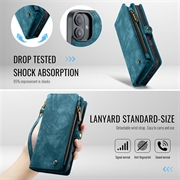 iPhone 16 Plus Caseme 008 2-i-1 Multifunktionel Pung - Blå