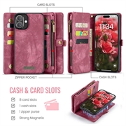 iPhone 16 Plus Caseme 008 2-i-1 Multifunktionel Pung - Rød