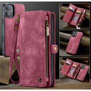 iPhone 16 Plus Caseme 008 2-i-1 Multifunktionel Pung - Rød