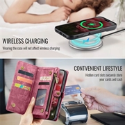 iPhone 16 Plus Caseme 008 2-i-1 Multifunktionel Pung - Rød