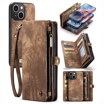iPhone 15 Caseme 2-i-1 Multifunktionel Pung Cover - Brun