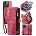 iPhone 15 Caseme 2-i-1 Multifunktionel Pung Cover - Rød