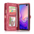 Caseme 2-i-1 Multifunktionel Samsung Galaxy S10+ Pung - Rød