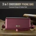 Caseme Me30 3-i-1 Crossbody Telefontaske - 4"-7.5" - Rød