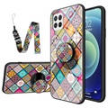 Checkered Pattern Samsung Galaxy A22 4G Hybrid Cover - Farverig Mandala